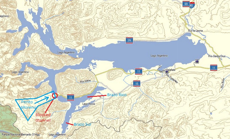 Lago Argentino map