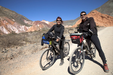 Judit and Cèsar riding El Paseo de los Colorados