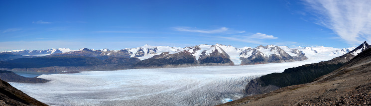 Panorama del glaciar Grey 